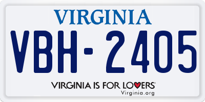 VA license plate VBH2405