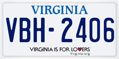 VA license plate VBH2406