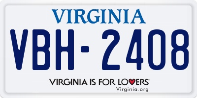 VA license plate VBH2408