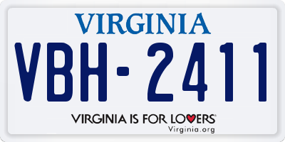 VA license plate VBH2411