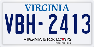VA license plate VBH2413