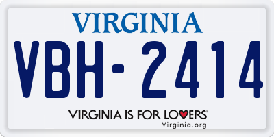 VA license plate VBH2414
