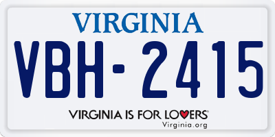 VA license plate VBH2415