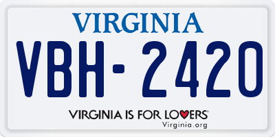 VA license plate VBH2420