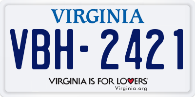 VA license plate VBH2421