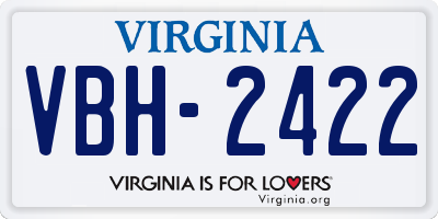 VA license plate VBH2422