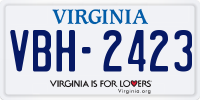 VA license plate VBH2423