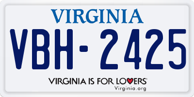 VA license plate VBH2425