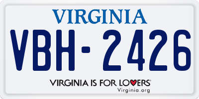 VA license plate VBH2426