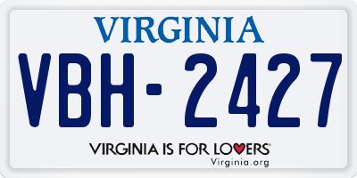 VA license plate VBH2427