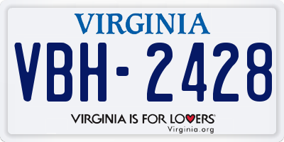 VA license plate VBH2428