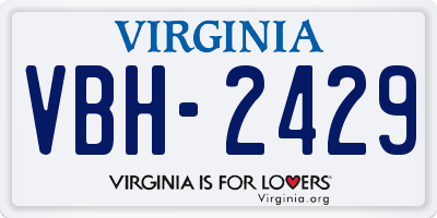 VA license plate VBH2429