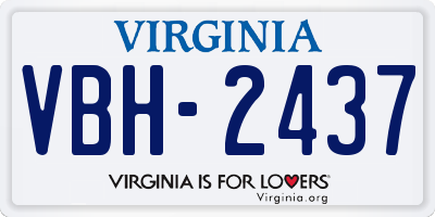 VA license plate VBH2437