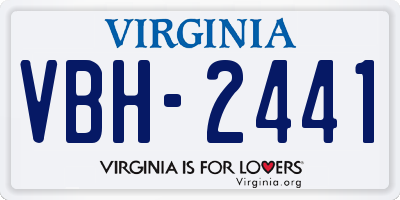 VA license plate VBH2441