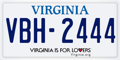 VA license plate VBH2444