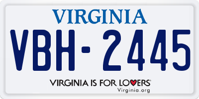 VA license plate VBH2445