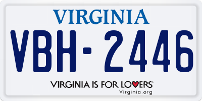VA license plate VBH2446