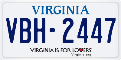 VA license plate VBH2447