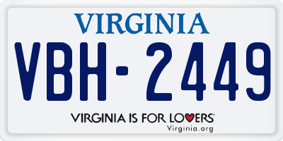 VA license plate VBH2449