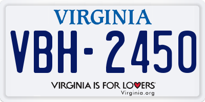 VA license plate VBH2450