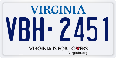 VA license plate VBH2451