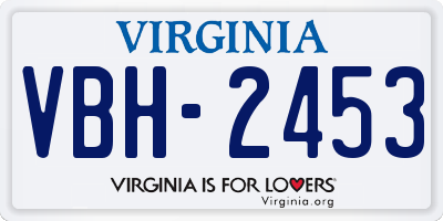 VA license plate VBH2453