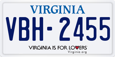 VA license plate VBH2455
