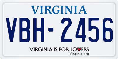 VA license plate VBH2456