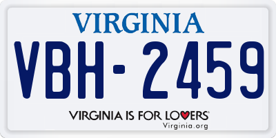 VA license plate VBH2459