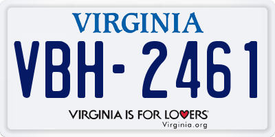VA license plate VBH2461