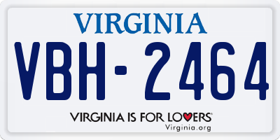 VA license plate VBH2464
