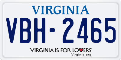 VA license plate VBH2465