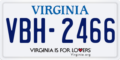 VA license plate VBH2466