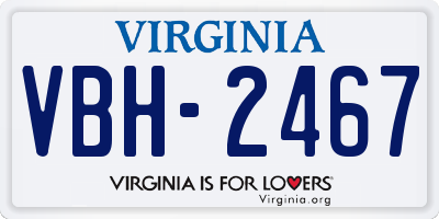 VA license plate VBH2467