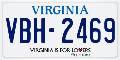 VA license plate VBH2469