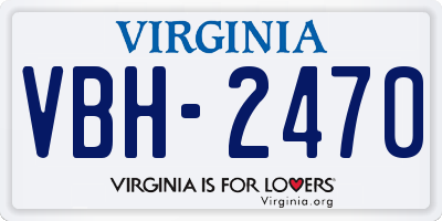 VA license plate VBH2470