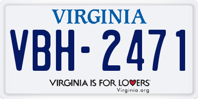 VA license plate VBH2471