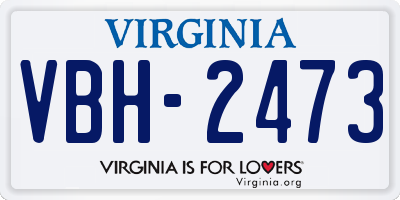 VA license plate VBH2473