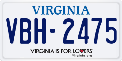 VA license plate VBH2475