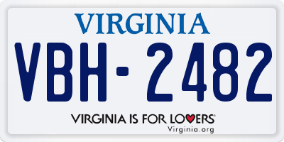 VA license plate VBH2482