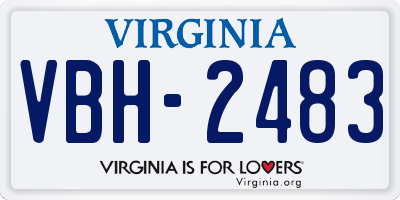 VA license plate VBH2483