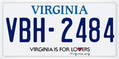 VA license plate VBH2484