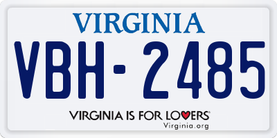 VA license plate VBH2485