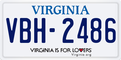 VA license plate VBH2486