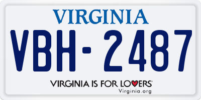 VA license plate VBH2487