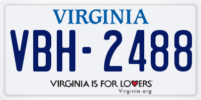 VA license plate VBH2488