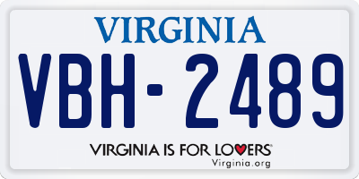 VA license plate VBH2489
