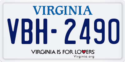 VA license plate VBH2490
