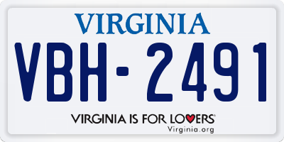 VA license plate VBH2491