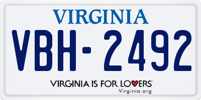 VA license plate VBH2492